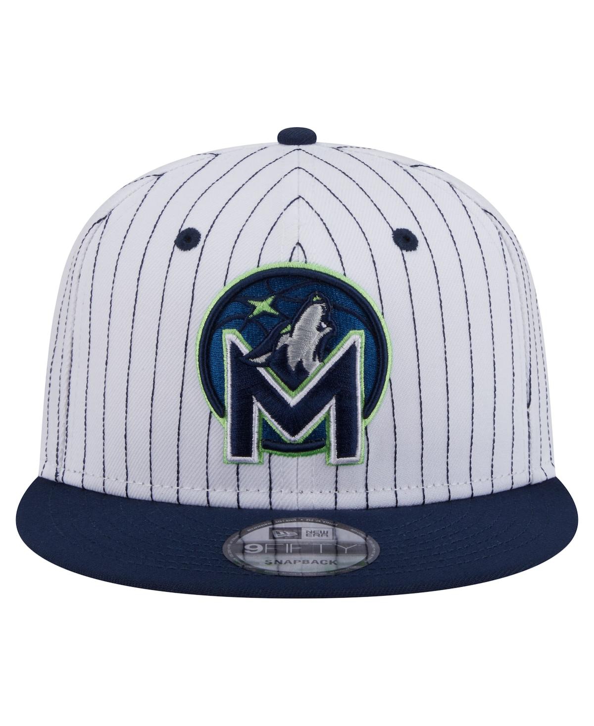 New Era Men's White Minnesota Timberwolves Deceptor Pinstripe 9FIFTY Snapback Hat