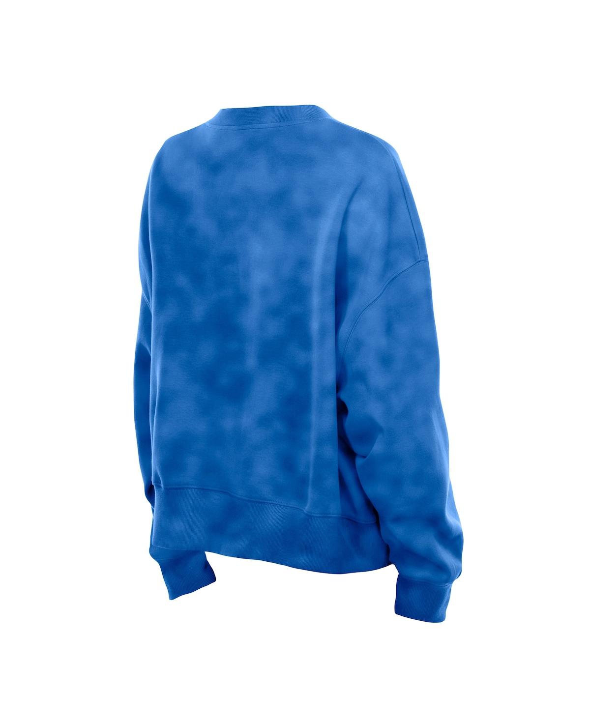 New Era Women's Royal Chicago Cubs Boxy Mineral Wash Dolmen Sleeve Sweatshirt In Blue