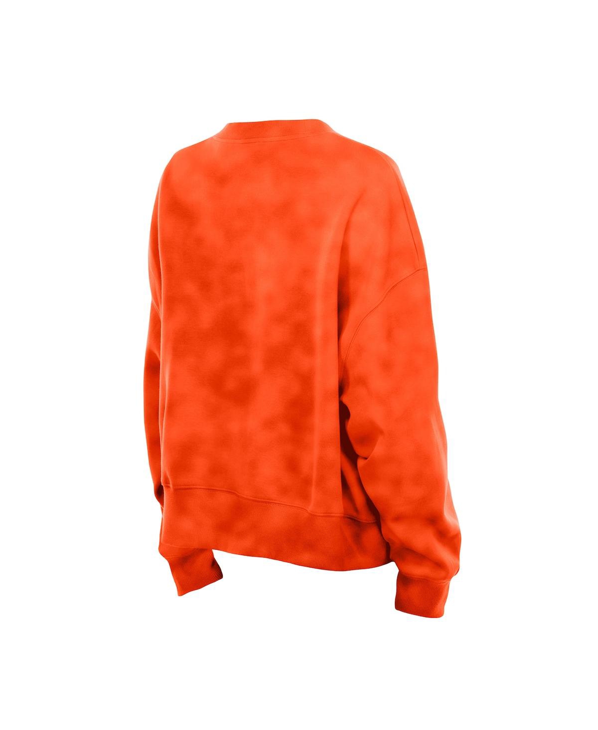 New Era Women's Orange Wnba Oversized Mineral Wash Sweatshirt In Orange