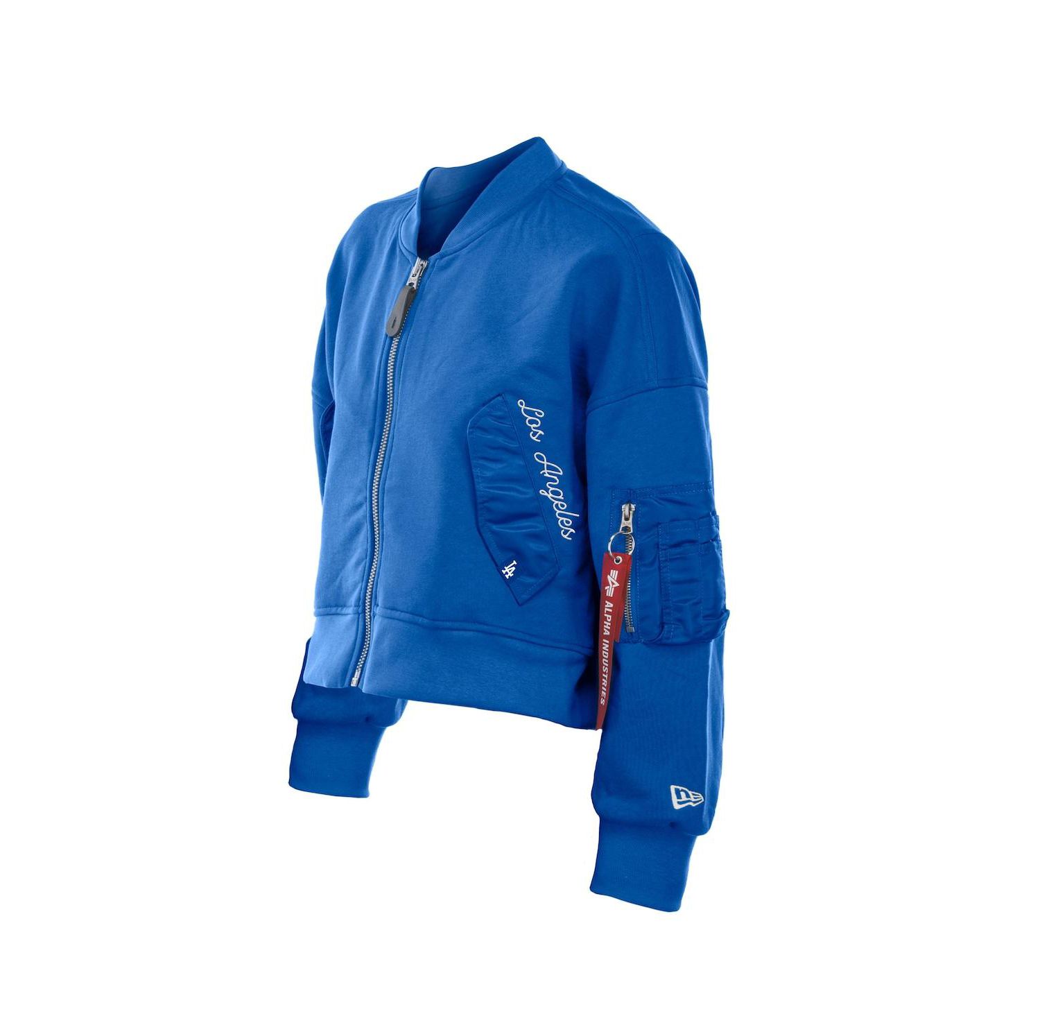 x Alpha Women's Industries Royal Los Angeles Dodgers Cropped Full-Zip Jacket