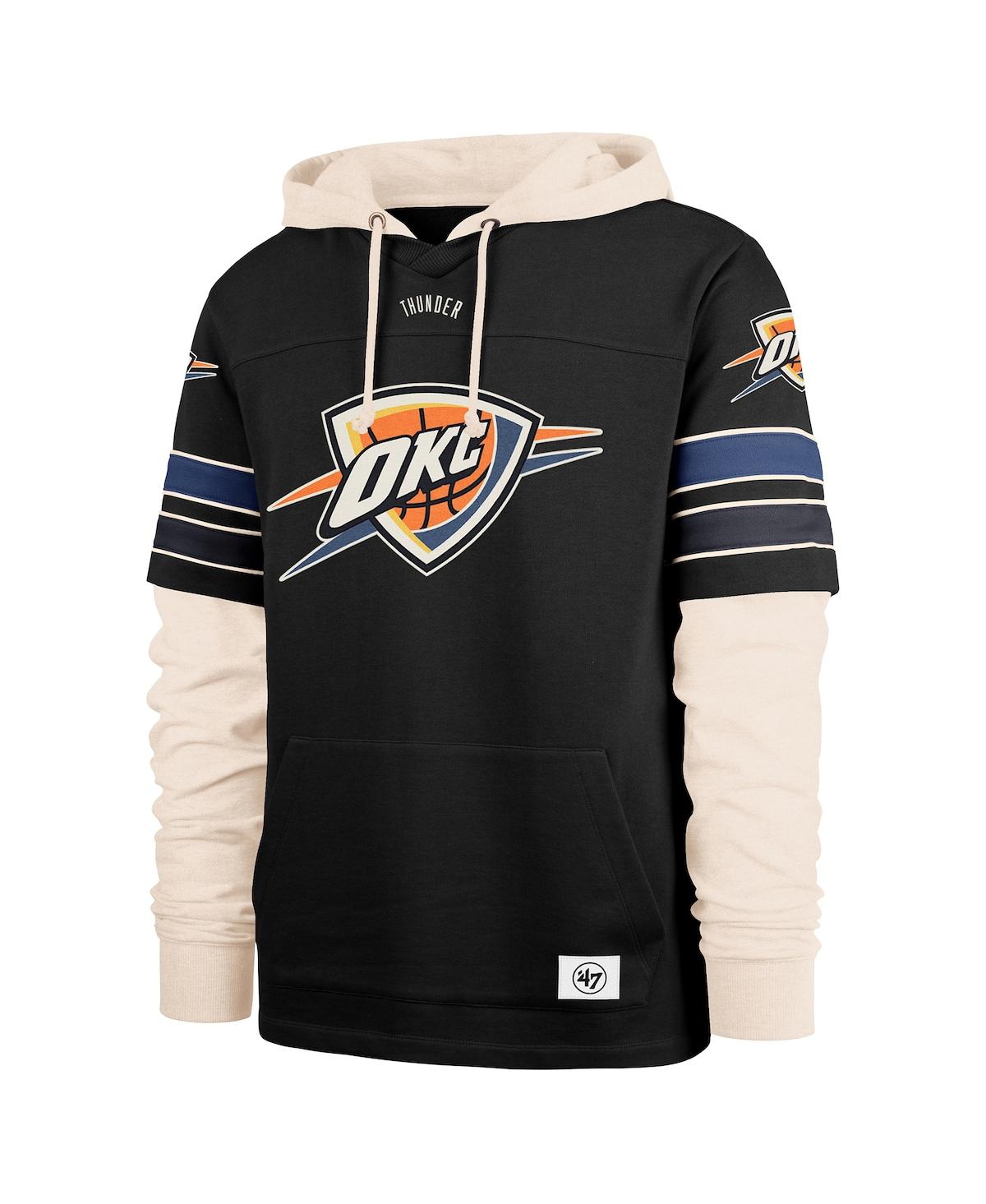 '47 Brand Men's Black Oklahoma City Thunder Split Zone Cornerback Duo Hoodie