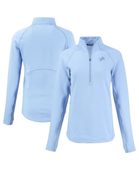 Женская толстовка Cutter & Buck Powder Blue Detroit Lions Peshastin Eco Fleece Half-Zip