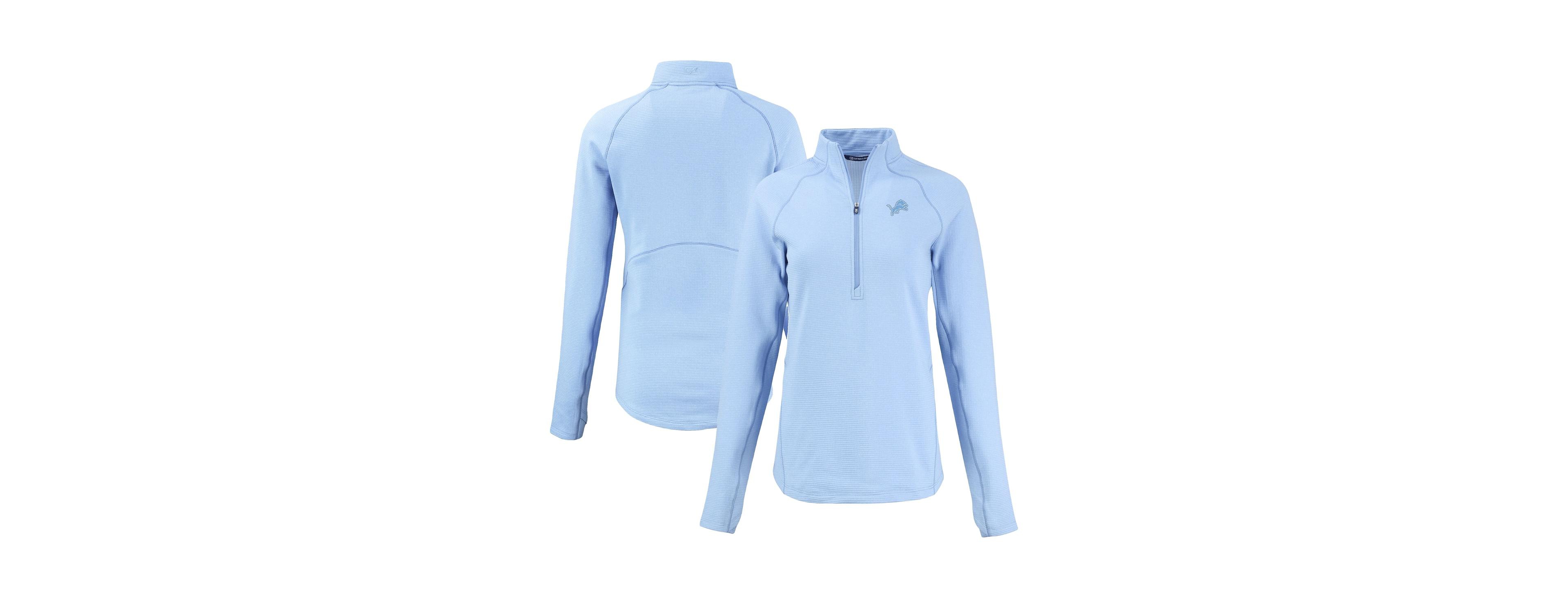 Cutter & Buck Women's Powder Blue Detroit Lions Peshastin Eco Fleece Half-Zip Sweatshirt