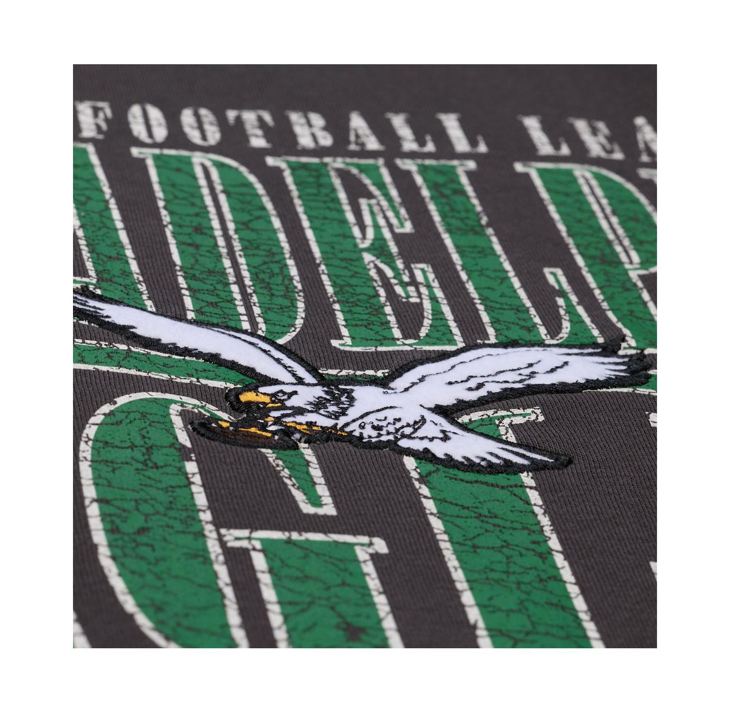 Men's Black Philadelphia Eagles Downtown Crew Vintage Logo Sweatshirt