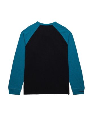 Men's Black/Teal San Jose Sharks Legendary Slub Raglan Long Sleeve T-Shirt