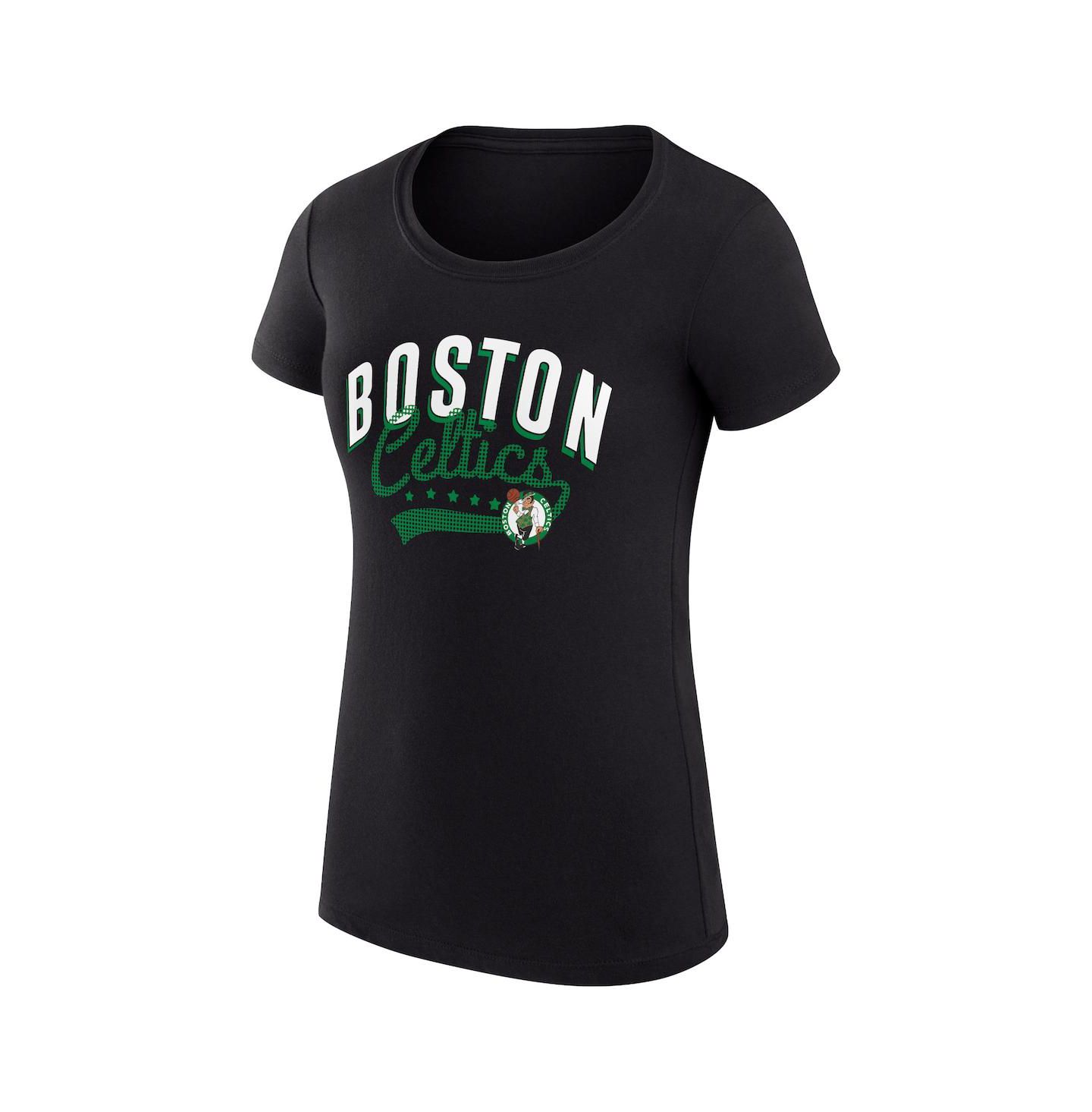 Женская футболка G-III 4Her by Carl Banks Black Boston Celtics Super-Slim Fit Lightweight Filigree Logo — фото 3