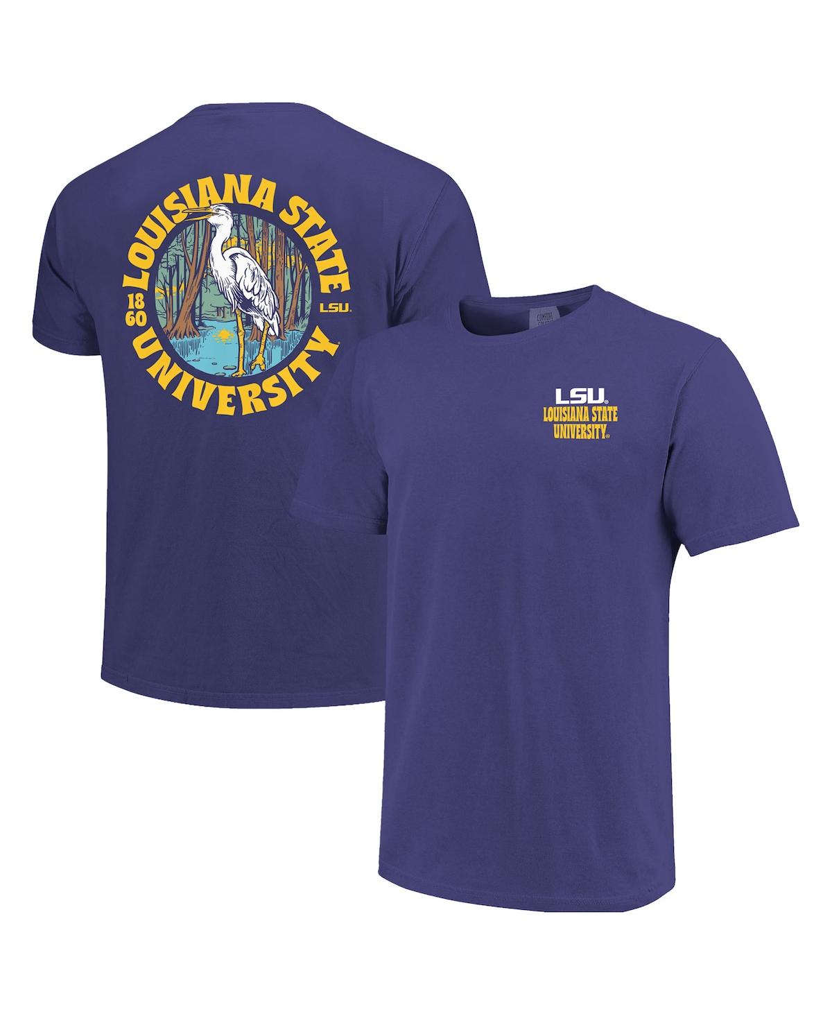 Image One Men's Purple Lsu Tigers Comfort Colors Thick Lined Landscape T-shirt In Purple