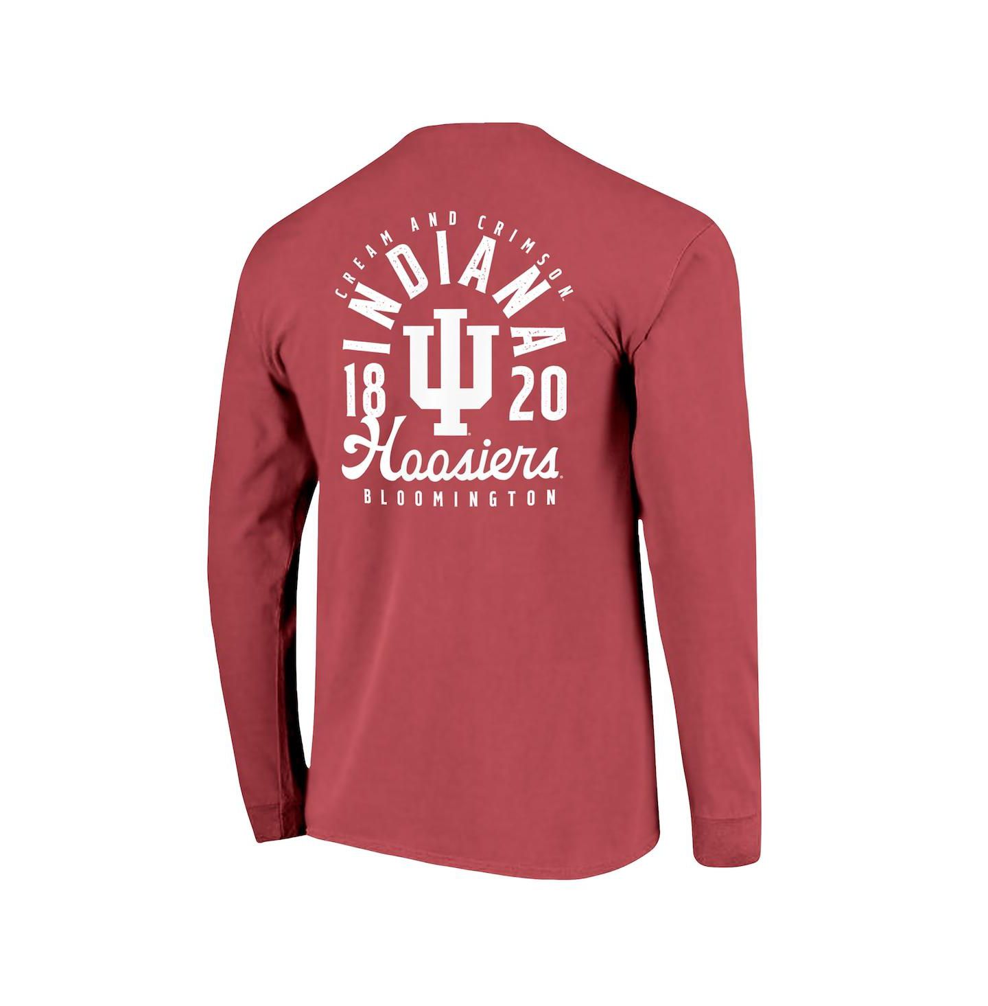 Мужская футболка Image One Crimson Indiana Hoosiers Comfort Colors Mascot Overlay Long Sleeve — фото 2