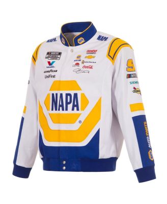 Men's White/Royal Chase Elliott NAPA Full-Snap Twill Uniform Jacket