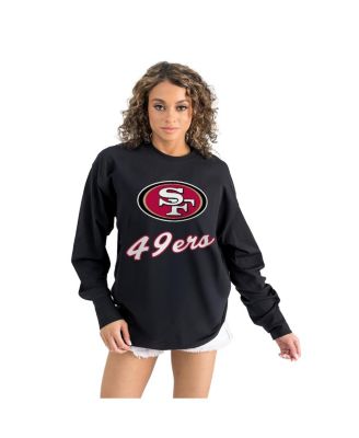 Gameday Couture - Women's Black San Francisco 49ers Oversized Long Sleeve T-Shirt
