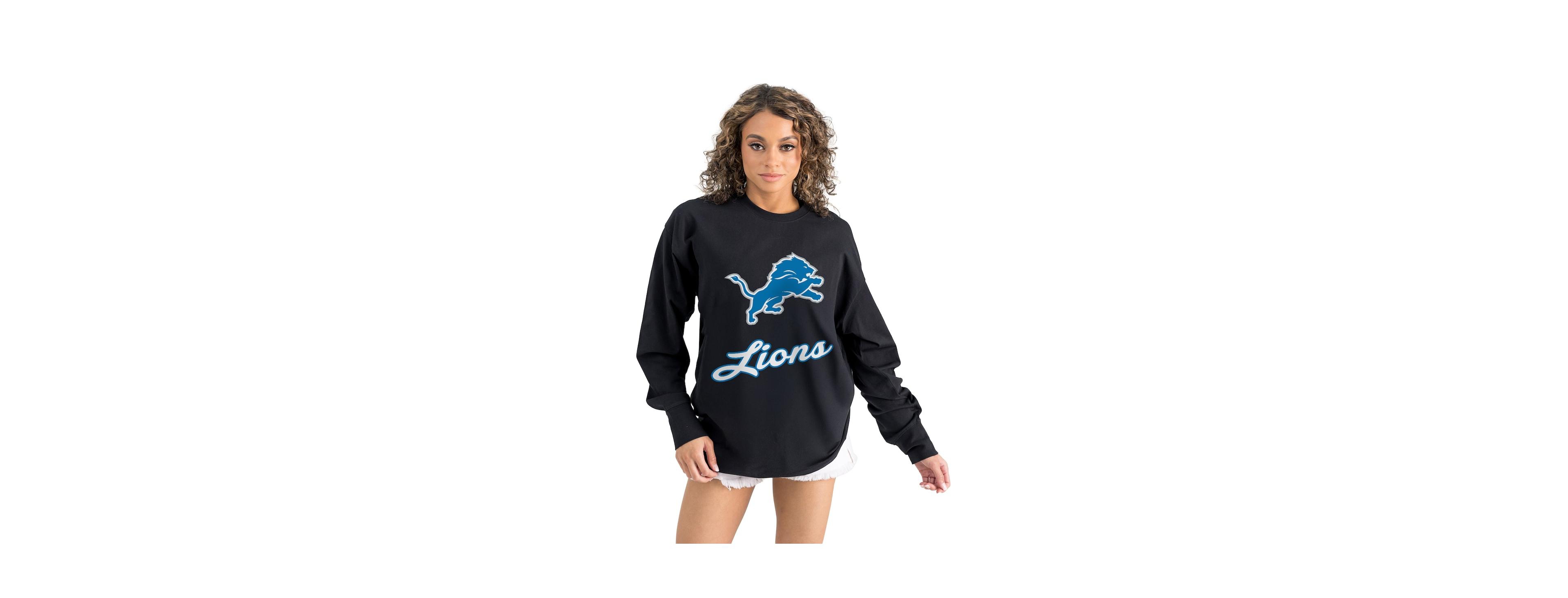 Gameday Couture Women's Black Detroit Lions Oversized Long Sleeve T-Shirt