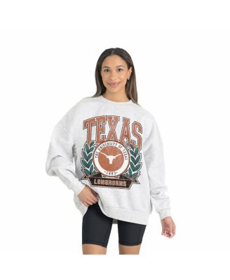 Gameday Couture - Women's Gray Texas Longhorns Premium Fleece Drop Shoulder Oversized Pullover Sweatshirt