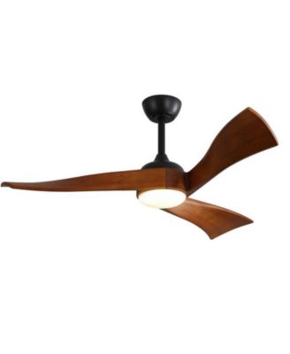 52-inch Black Modern 3 Blades Ceiling Fan Light with Remote Control Support Six Speed Ajustable