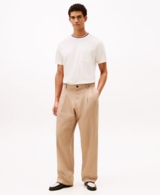 Men's Neck Stripe Detail Pique Pocket T-Shirt