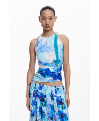 Women's Floral A-line midi skirt