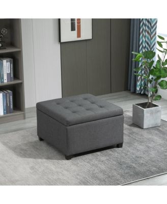 Fabric Tufted Storage Ottoman with Flip Top for Living Room Bedroom