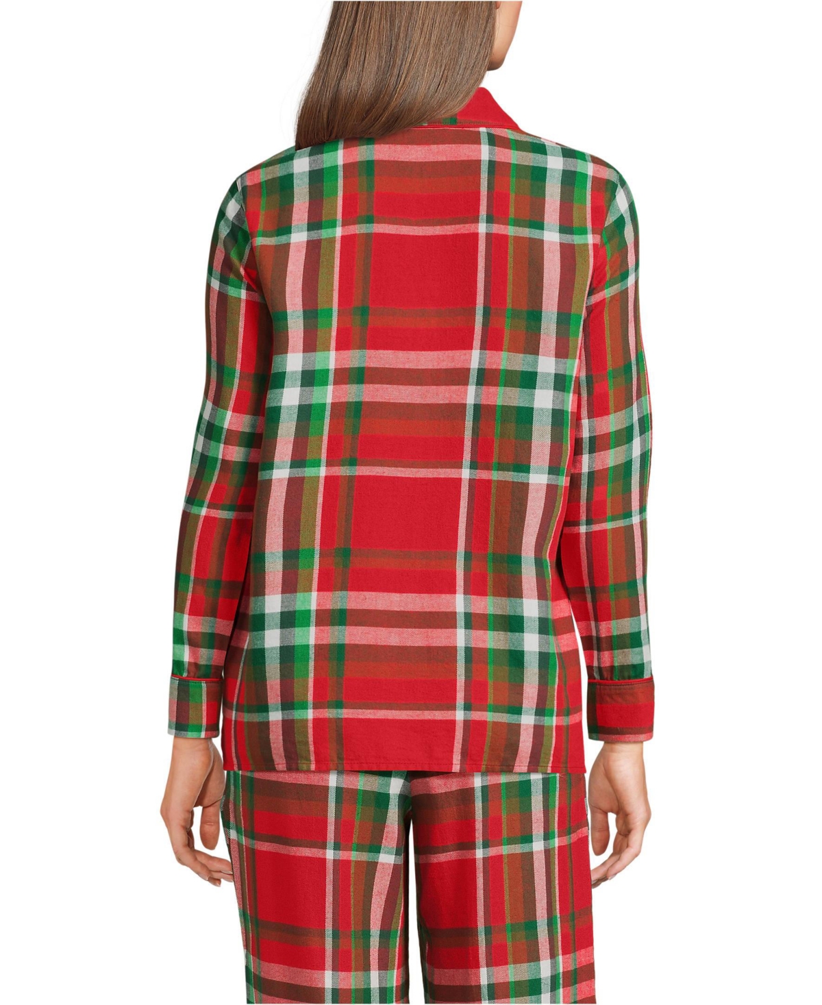 Lands' End Women's Long Sleeve Print Flannel Pajama Top