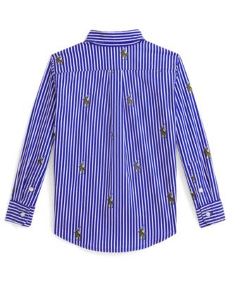 Boys 2-7 Polo Bear Striped Cotton Shirt