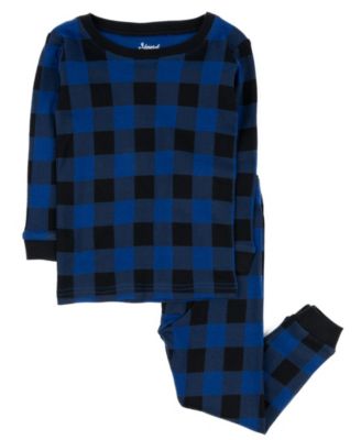 Kids Two Piece Cotton Plaid Holiday Pajamas