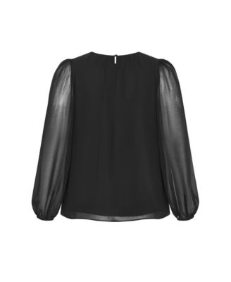 Plus Size Kelly Sheer Sleeve Top