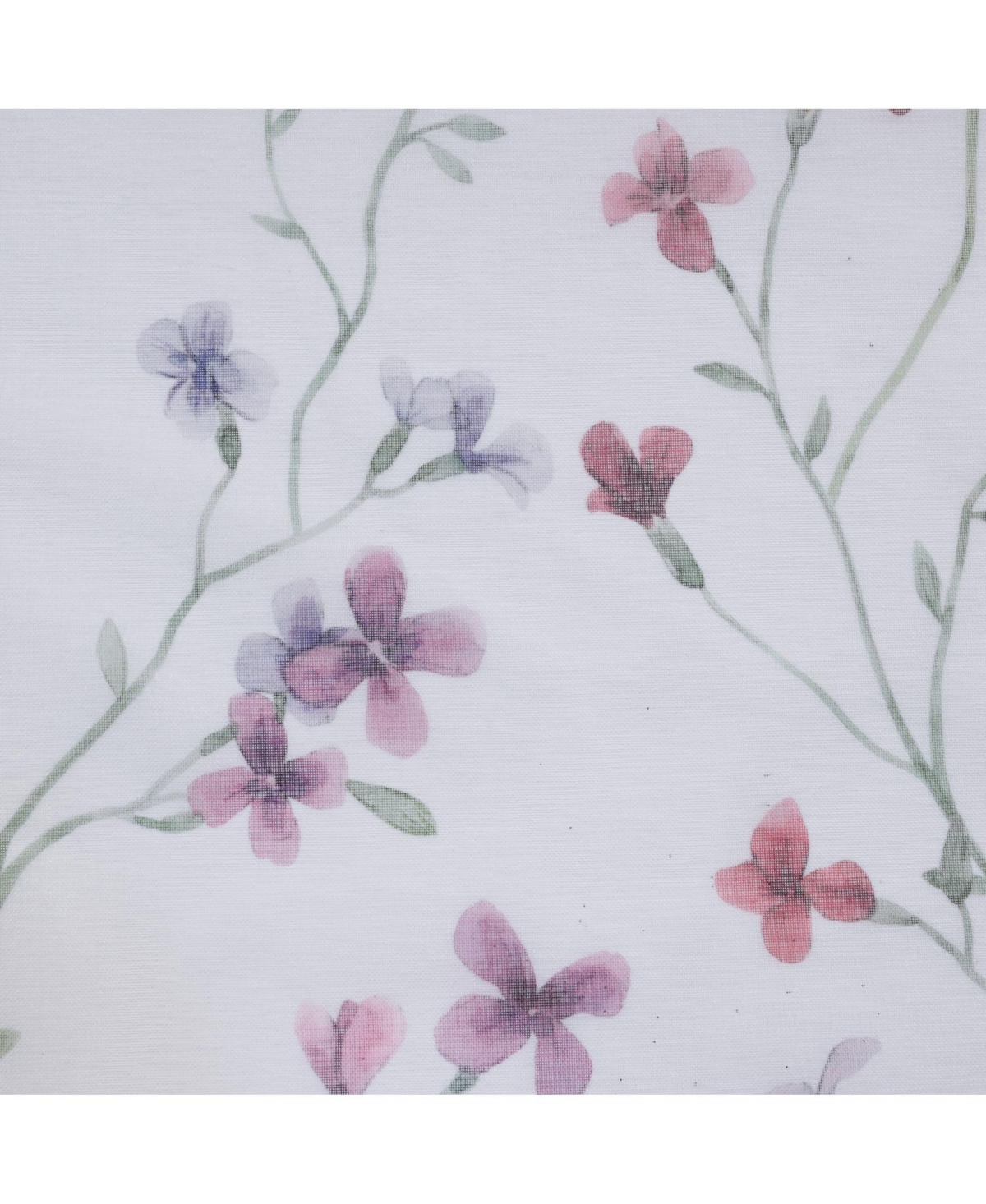 Habitat 100% Polyester Hazel Sheer Faux Linen Floral Grommet Curtain Panel 52" x 84" in Pink