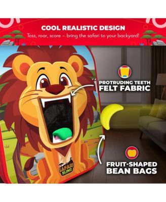 Safari Sling | 2-in-1 Bean Bag Toss Game for Kids | 5-Second Setup Kids Cornhole Game Set | Outdoor Toddler Activities