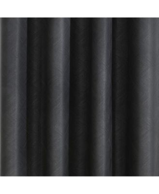 Abstract Light Filtering Exclusive Geometric Jacquard Grommet Curtain Panel 52" x 84" Charcoal