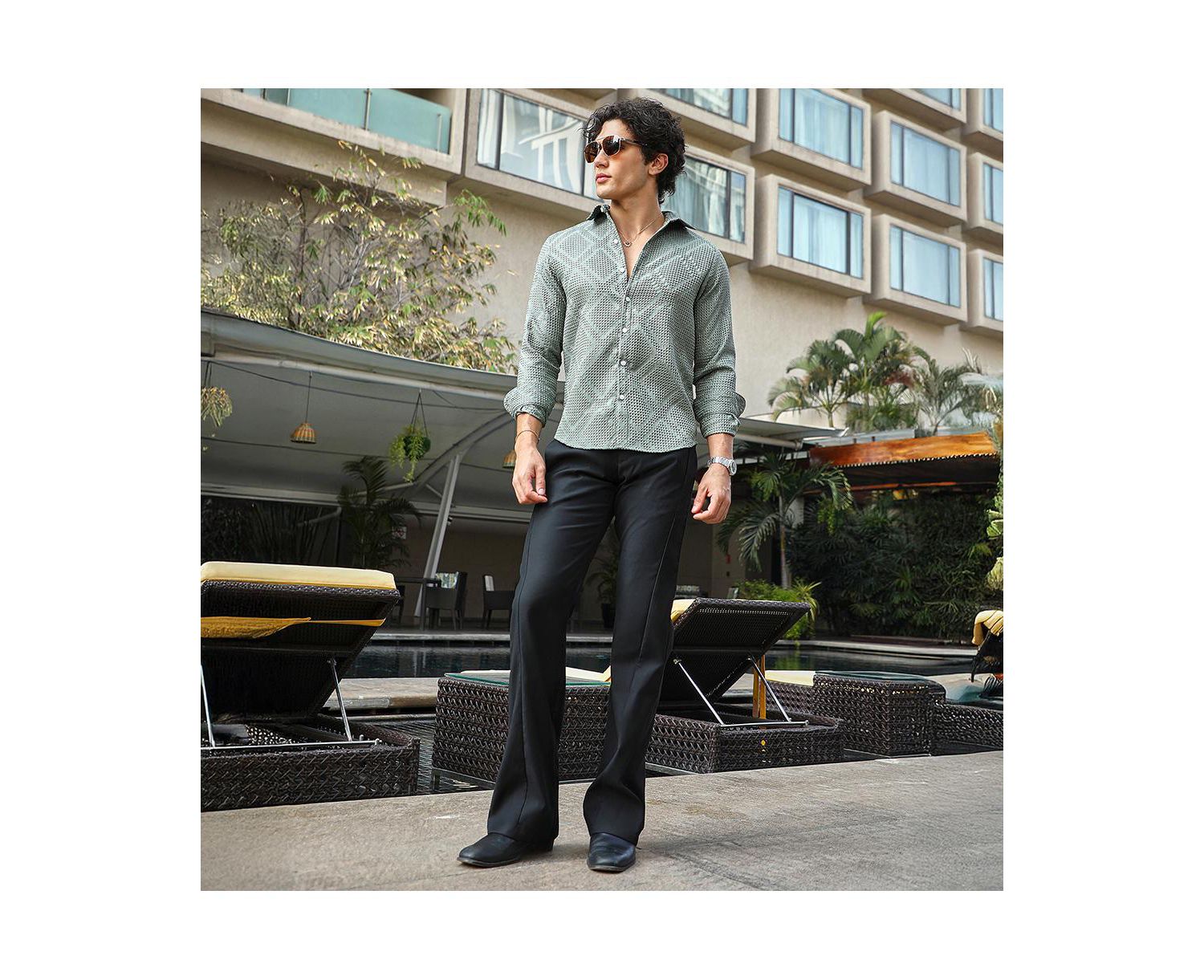 Men's Sage Green Shard-Tactile Shirt