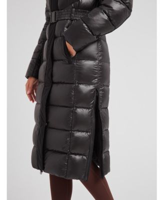Women's Diamond Belted Extra Long Down Coat