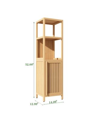 Large Capacity Multifunctional Bamboo Storage Cabinet Furniture for Bathroom and Living Room Freestanding Organizer