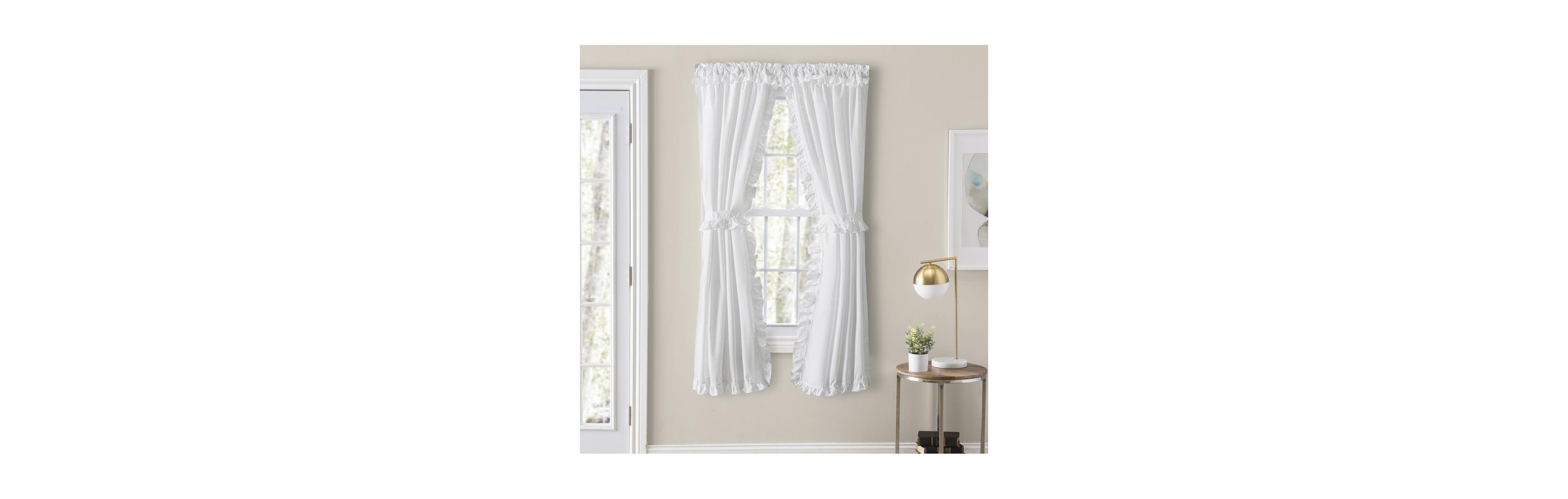 Ellis Curtain Home Classic Narrow Ruffle 2-Piece Rod Pocket Curtain Panel