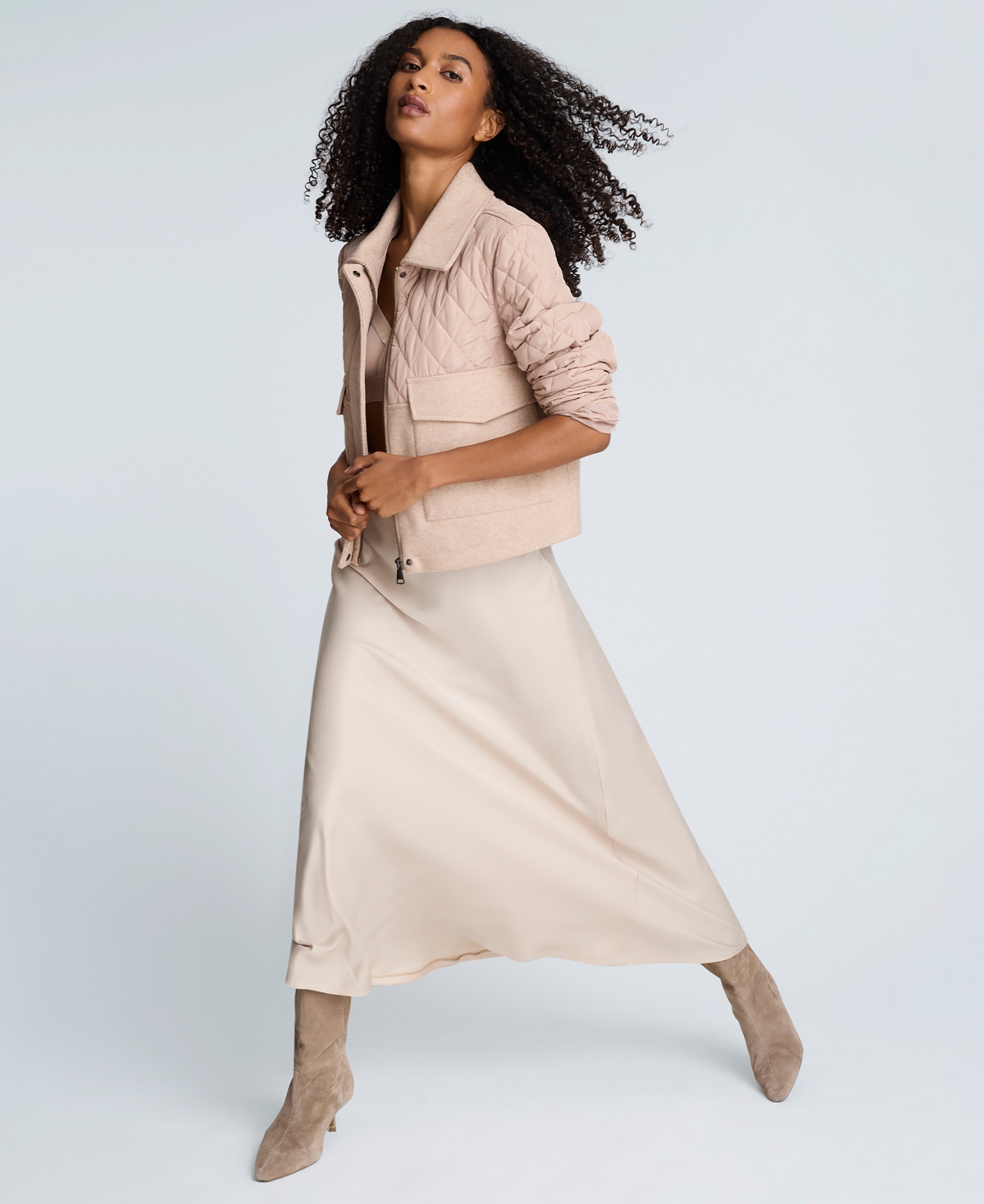 Kenneth Cole Women's Quilted Patch Pocket Jacket