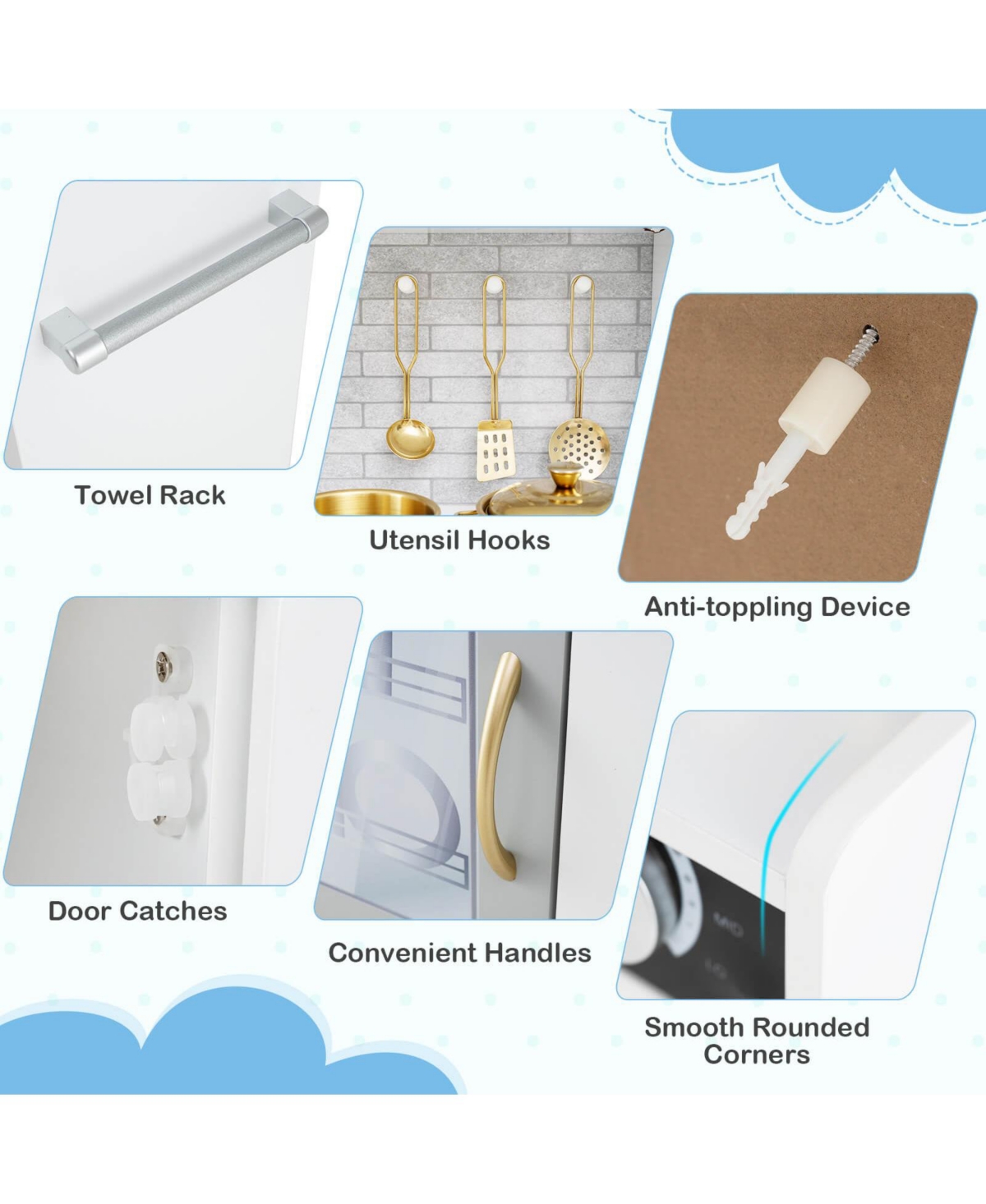 Kid's Pretend Play Kitchen Toddler set with Blackboard