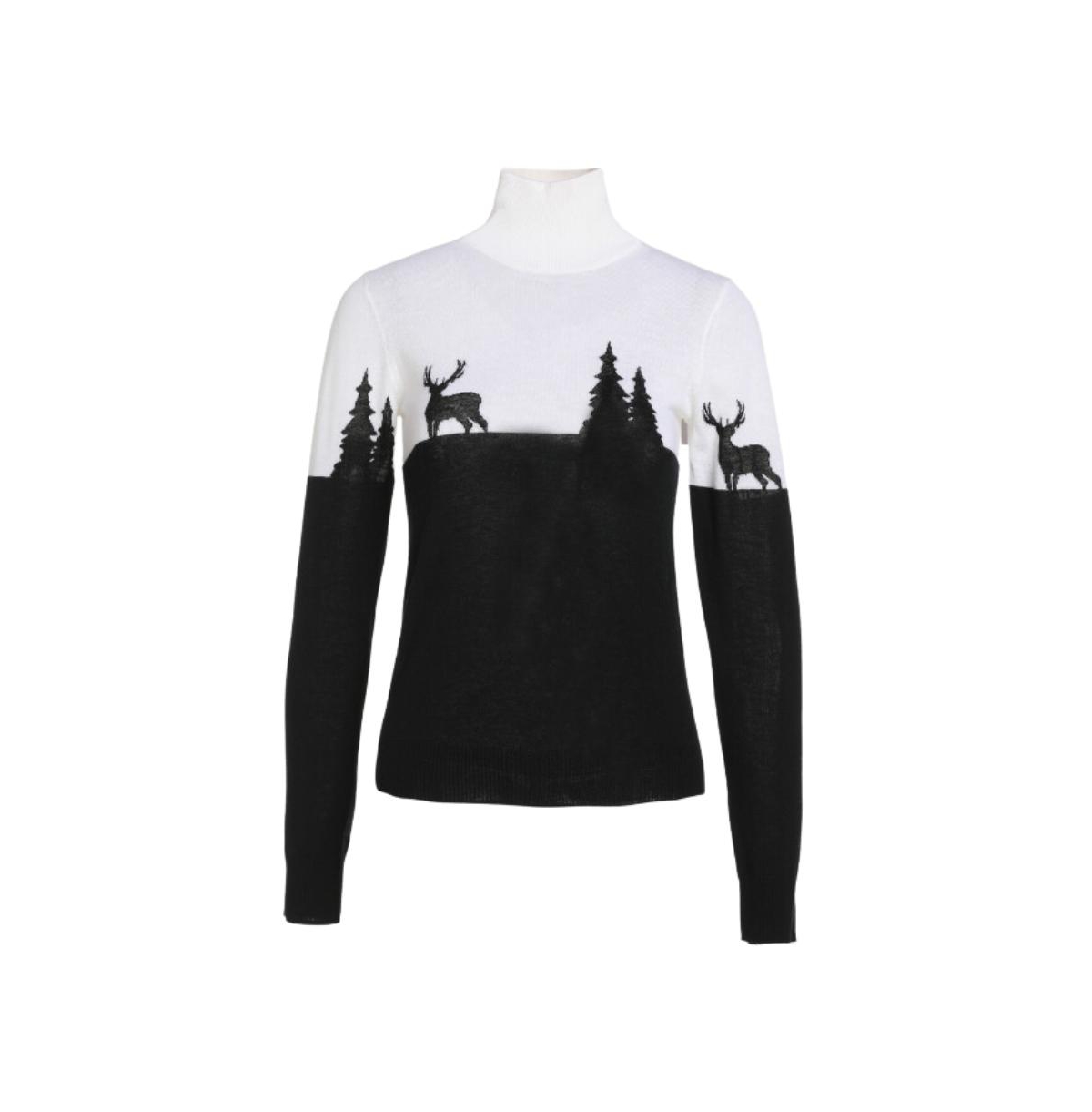 Bellemere New York Women's Merino 'Deer & Tree' Sweater