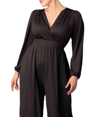 Plus Size Brigitte Long Sleeve Wide Leg Jumpsuit