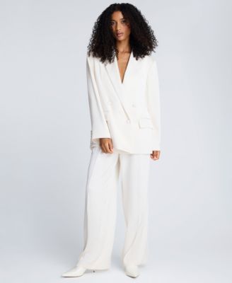 Women's Satin Double-Breasted Boyfriend Jacket