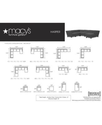 Furniture CLOSEOUT! Harper Fabric 6-Piece Modular Sectional Sofa, Created for Macy's