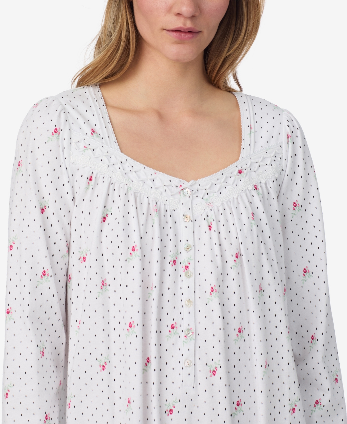 Eileen West Women's Cotton Jersey Long Sleeve Nightgown