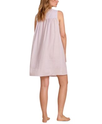 Women's Striped Swiss Dot Sleeveless Chemise