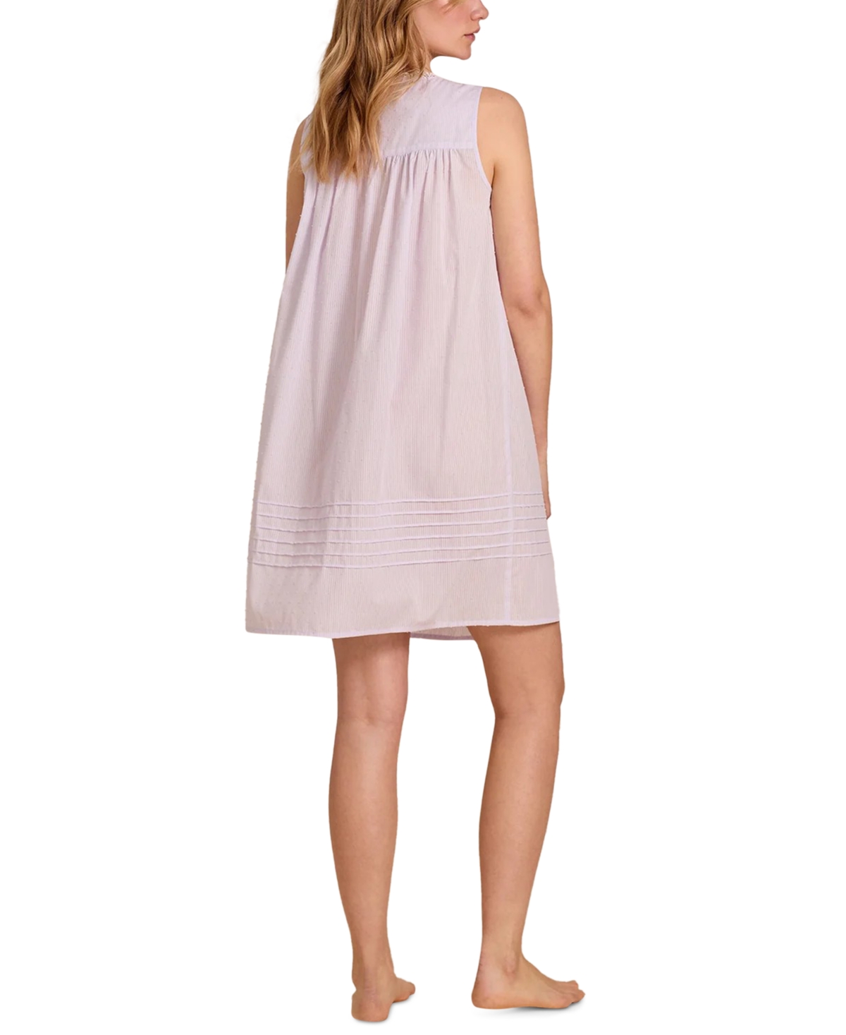 Eileen West Women's Striped Swiss Dot Sleeveless Chemise In Purple