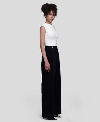 Women's Double-Zipper Wide-Leg Pants