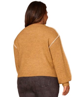 Plus Size Long Blouson Sleeve Sweater