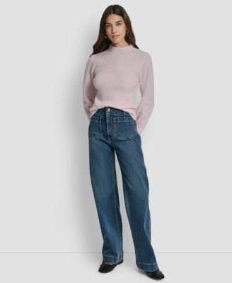 Women's Crewneck Blouson Sleeves Sweater