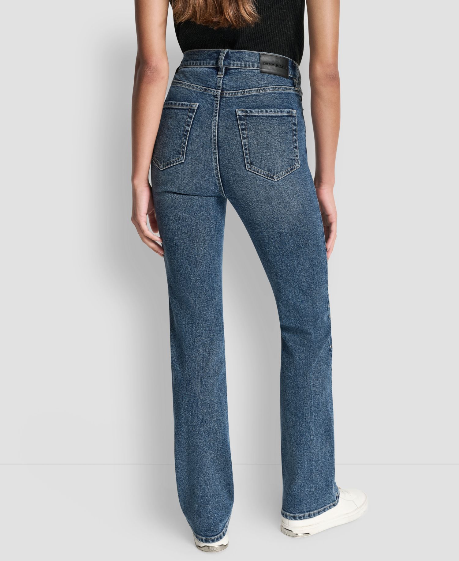Women's Side Studded High-Rise Bootcut Jeans
