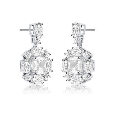 Plated Cubic Zirconia Accent Dangle Earrings