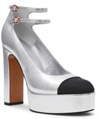 Women's Peyton Cap-Toe Platform Mary-Jane Pumps