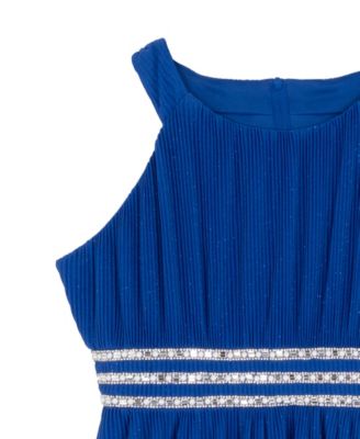 Girls 7-16 Pleated Glitter Chiffon Dress