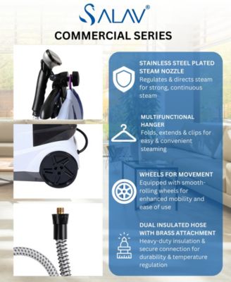 Commercial-Grade Smart Auto Shut-Off 1800W Garment Steamer with Pedal Control and Low-Water Alert