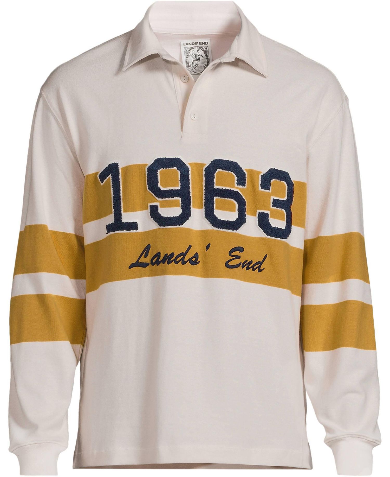 Men's Long Sleeve Rugged Rugby Embroidered Polo