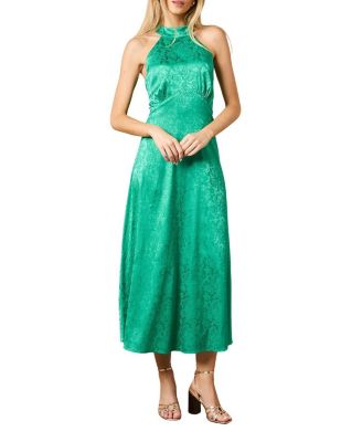 Women's Bias Halterneck Midi Dress